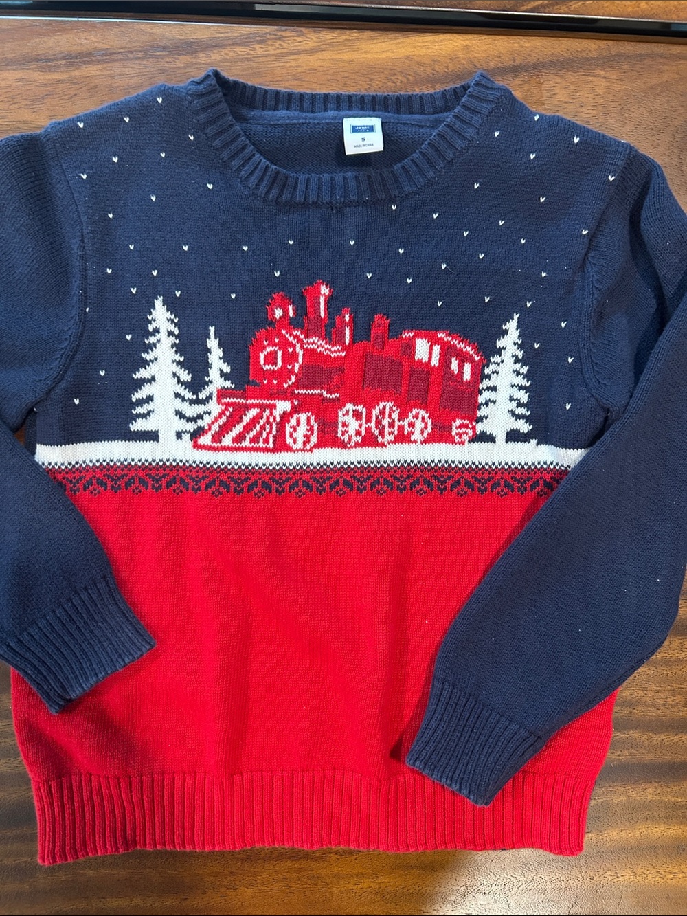 Janie & Jack Holiday Train Sweater - Sz 5